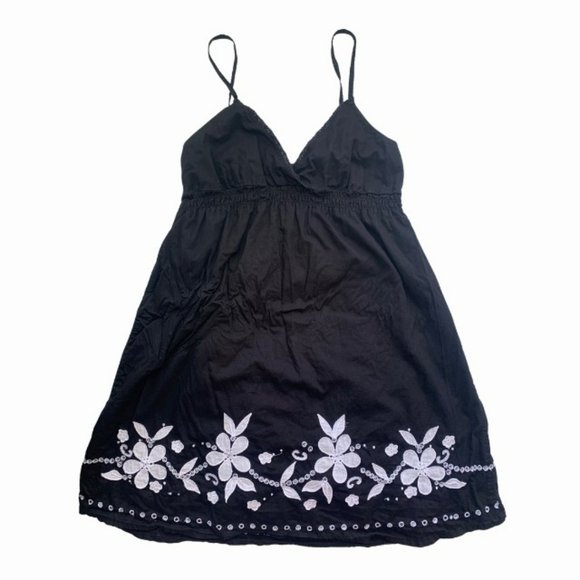 Black Floral Roxy Strappy Dress - Picture 1 of 2